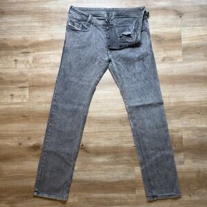 Diesel Iakop Jeans Men 31x30 Gray Regular Slim Taper Fit Stretch Charcoal 0111D